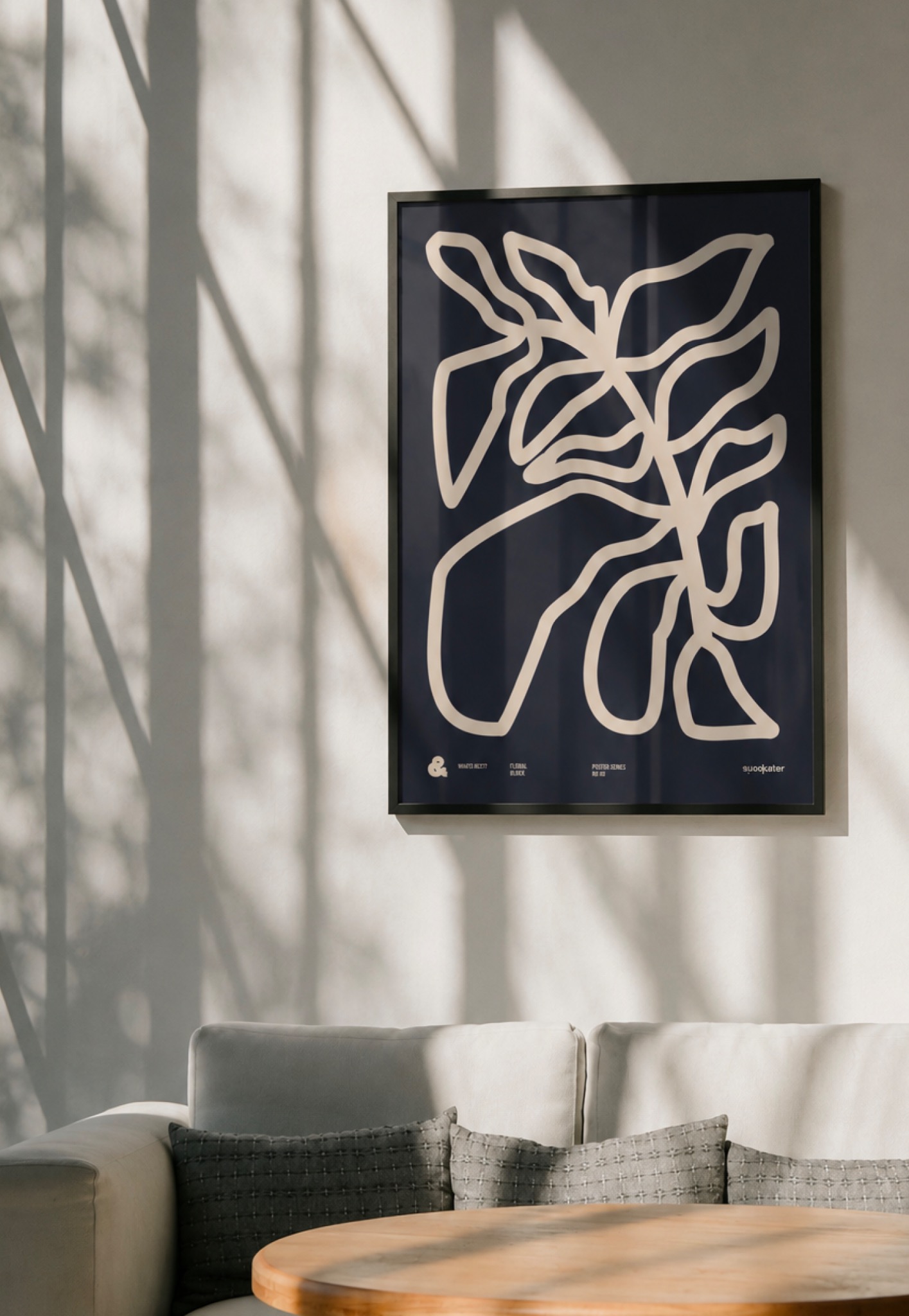 Navy Fine Art Print in a lounge interior
