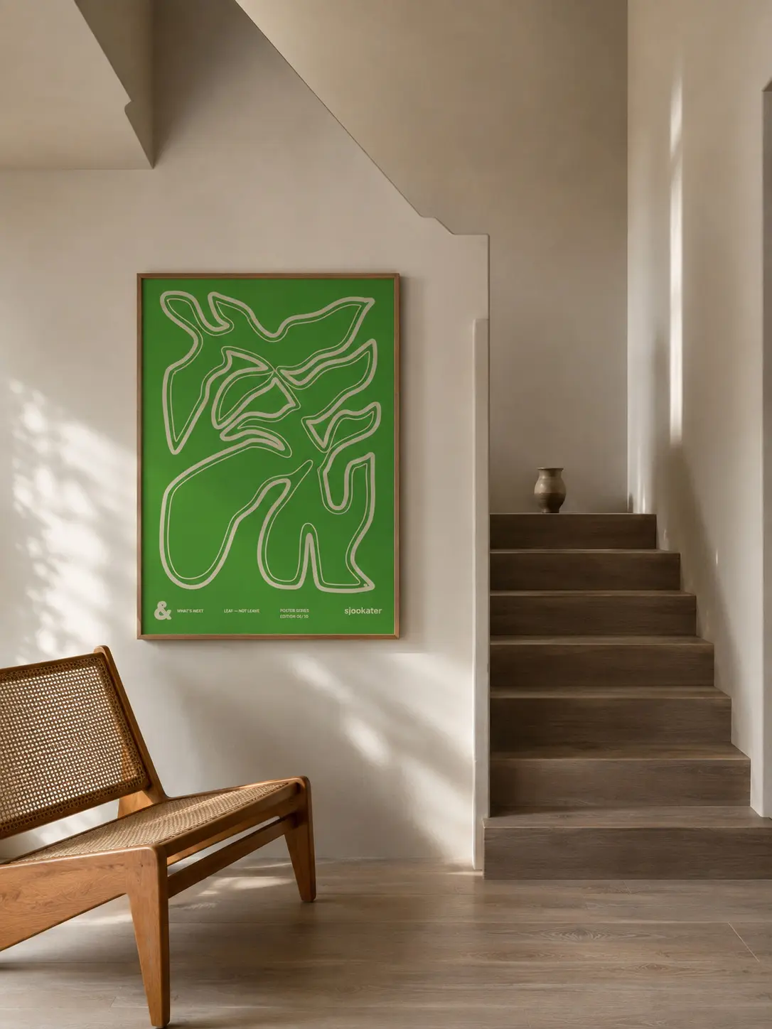 Leaf Edition 02 in a quiet stairway interior
