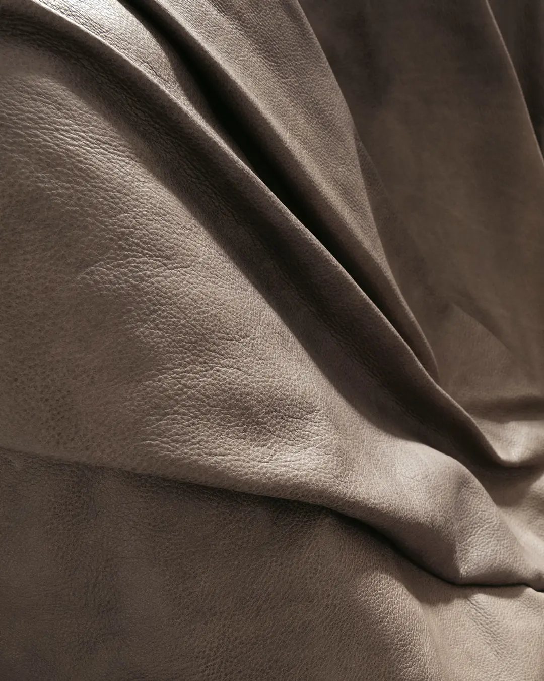 Close-up study of soft leather folds