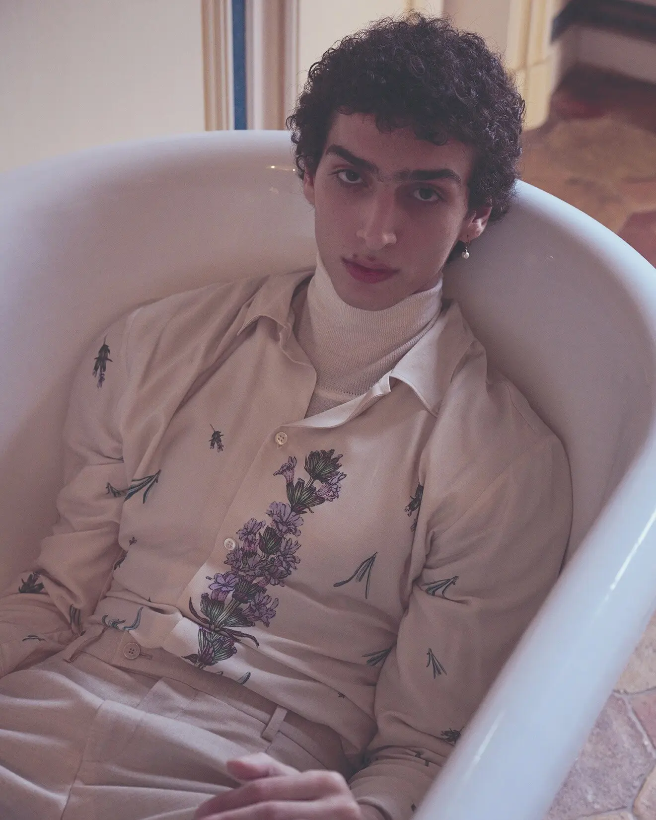 Baldessarini shirt with floral textile application