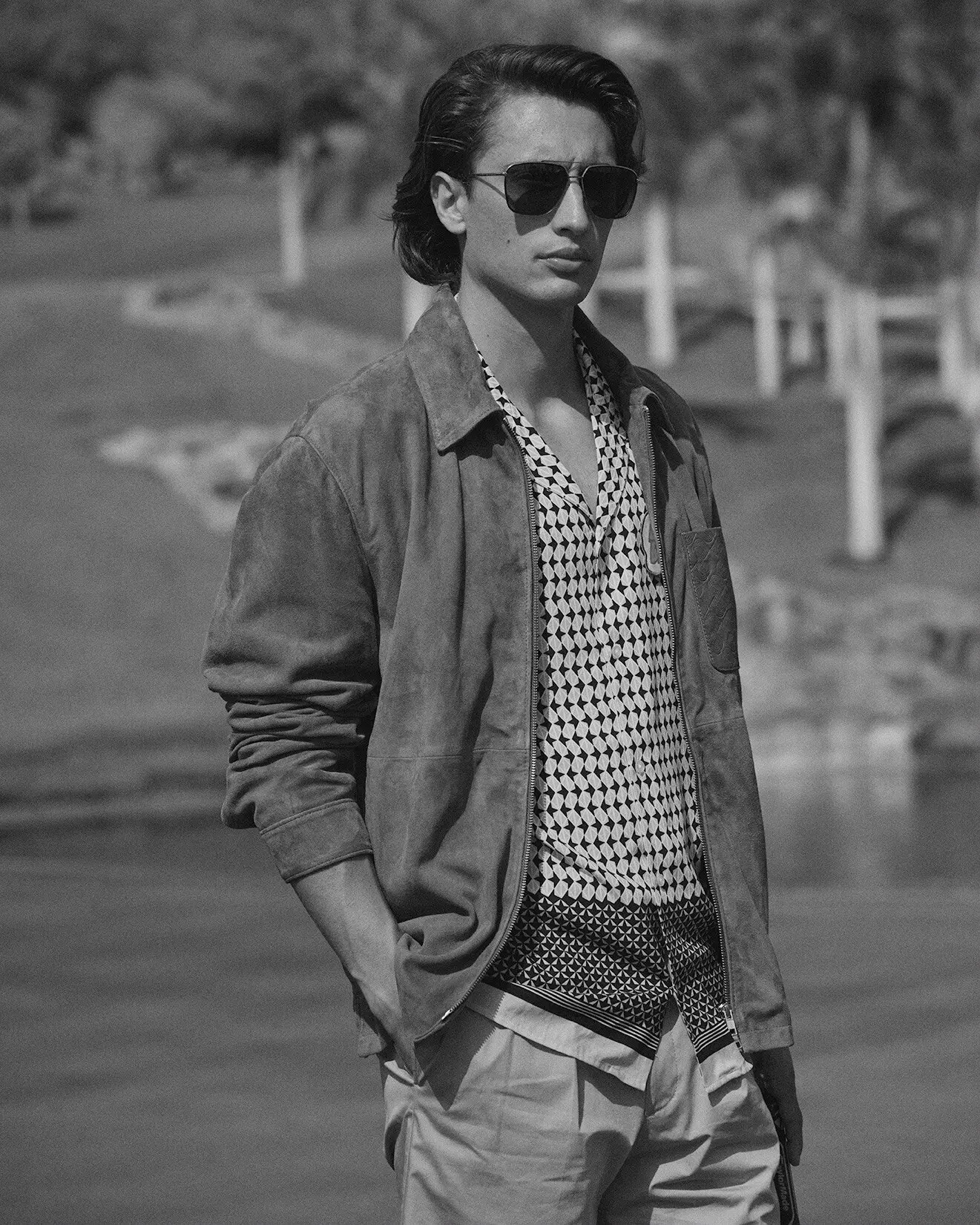 Baldessarini knitwear and patterned shirt application