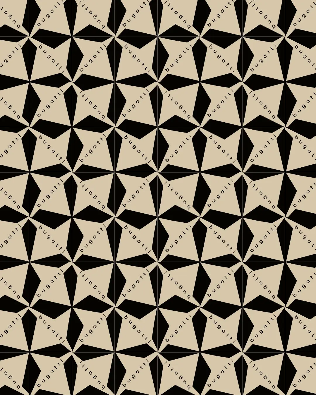 Schwarz-cremefarbene geometrische Bugatti Pattern-Studie